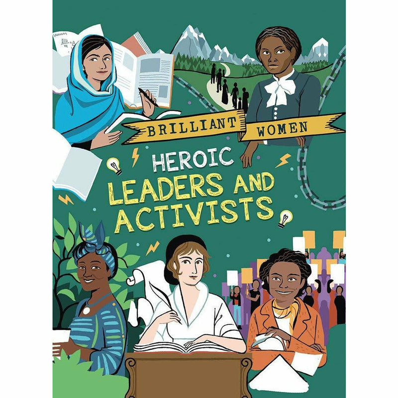 Collection of four non-fiction paperback books on heroes, artists, designers, leaders, and activists by Georgia Amson-Bradshaw and Hachette.