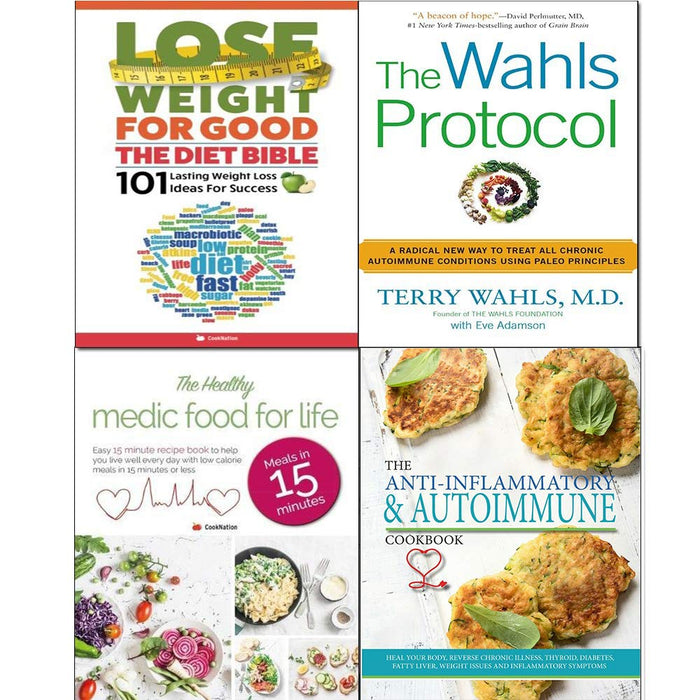 Wahls protocol, Anti-Inflammatory & Autoimmune cookbook, healthy medic food and diet bible 4 books collection set - The Book Bundle