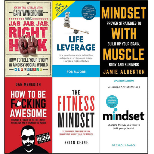 Jab, jab, jab, right hook, life leverage, mindset with muscle, how to be fucking awesome 6 books collection set - The Book Bundle