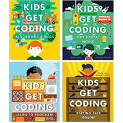Kids Get Coding 4-book set by Heather Lyons and Elizabeth Tweedale, non-fiction paperback collection for young learners.