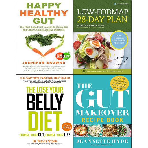 Gut makeover recipe, happy healthy gut, low-fodmap 28-day plan and lose your belly diet 4 books collection set - The Book Bundle