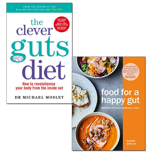 The clever guts diet and Food for a happy gut [hardcover] 2 Books Collection Set - The Book Bundle