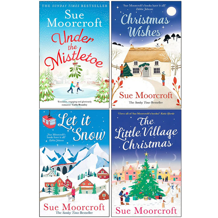 Sue Moorcroft Collection 4 Books Set (Under the Mistletoe, Christmas Wishes, Let It Snow, The Little Village Christmas) - The Book Bundle