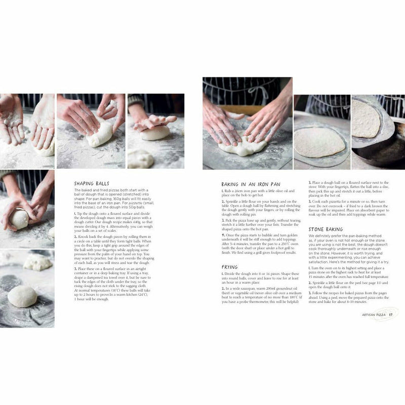 Hardcover book titled "Franco Manca: Artisan Pizza to Make Perfectly at Home" by Giuseppe Mascoli and Bridget Hugo, featuring pizza-making tips.