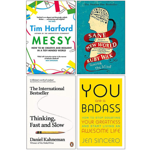 Messy, Sane New World, Thinking Fast and Slow, You Are a Badass 4 Books Collection Set By Tim Harford - The Book Bundle