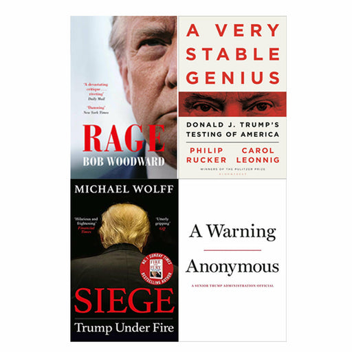 A Very Stable Genius, A Warning, Siege: Trump Under Fire & Rage: Bob Woodward 4 Books Set - The Book Bundle