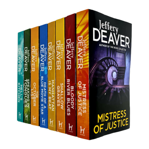 Jeffery Deaver 8 Books Collection Set Mistress of Justice, Bloody River Blues,Shallow Graves, - The Book Bundle