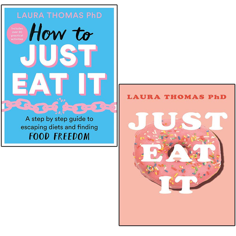 Laura Thomas 2 Books Collection Set on PC featuring "How to Just Eat It" and "Just Eat It" with book covers visible.