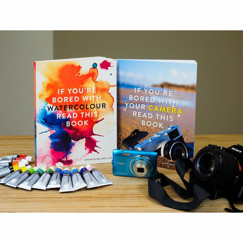 Paperback book titled "If You're Bored with Watercolour Read This Book" by Veronica Ballart Lilja, published by Ilex Press, showing colorful cover.