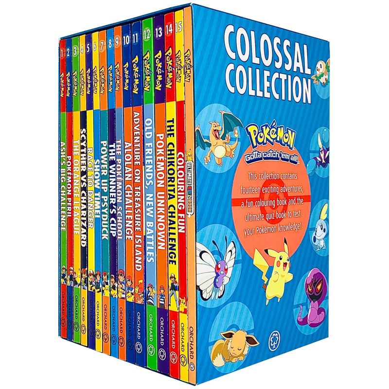 Pokémon Colossal Collection 16 Books Box Set (Ash's Big Challenge, Pokémon Peril) - The Book Bundle