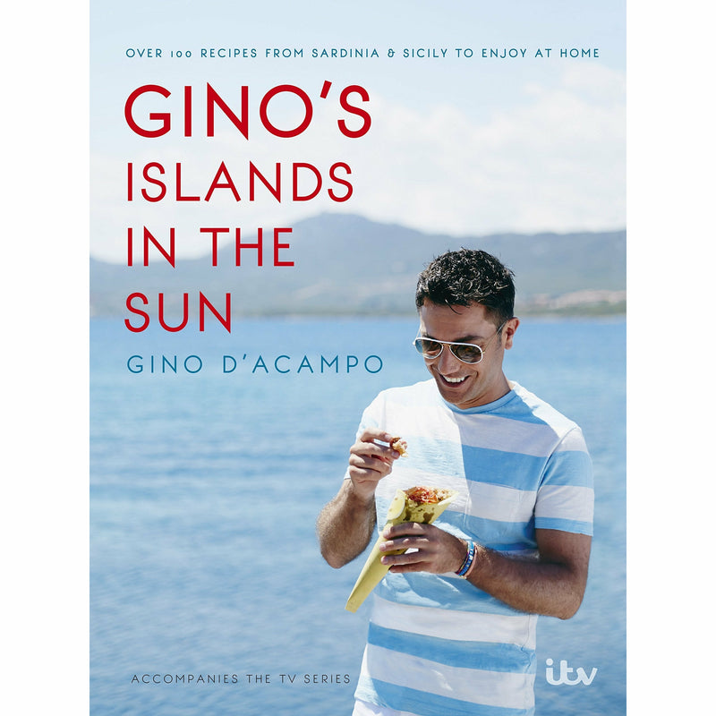 Gino D'Acampo's Veg Italia & Islands in the Sun hardcover book set by Hodder & Stoughton, featuring colorful cover art.