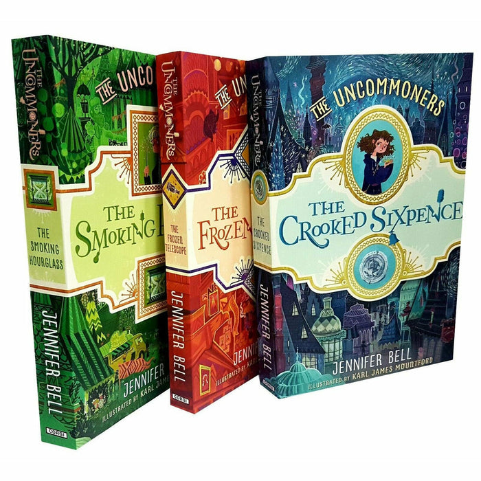 Jennifer Bell The Uncommoners Series 3 Books Set (Smoking Hourglass, Frozen Telescope, Crooked Sixpence) - The Book Bundle
