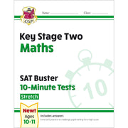 CGP New KS2 Maths SAT Buster 10-Minute Tests Foundation, Maths Book 1 & 2 Stretch 4 Books Collection Set - The Book Bundle