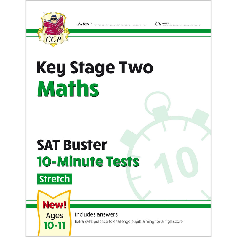 CGP New KS2 Maths SAT Buster 10-Minute Tests Foundation, Maths Book 1 & 2 Stretch 4 Books Collection Set - The Book Bundle