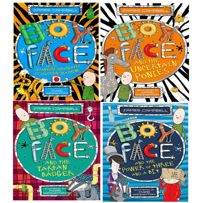 James Campbell Boyface Series Collection 4 Books Set, (Boyface and the Quantum Chromatic Disruption Machine) - The Book Bundle