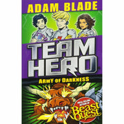 Set of four Young Adult Team Hero Series paperback books by Adam Blade, featuring colorful covers and action-packed illustrations.