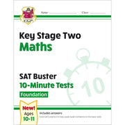 CGP New KS2 Maths SAT Buster 10-Minute Tests Foundation, Maths Book 1 & 2 Stretch 4 Books Collection Set - The Book Bundle