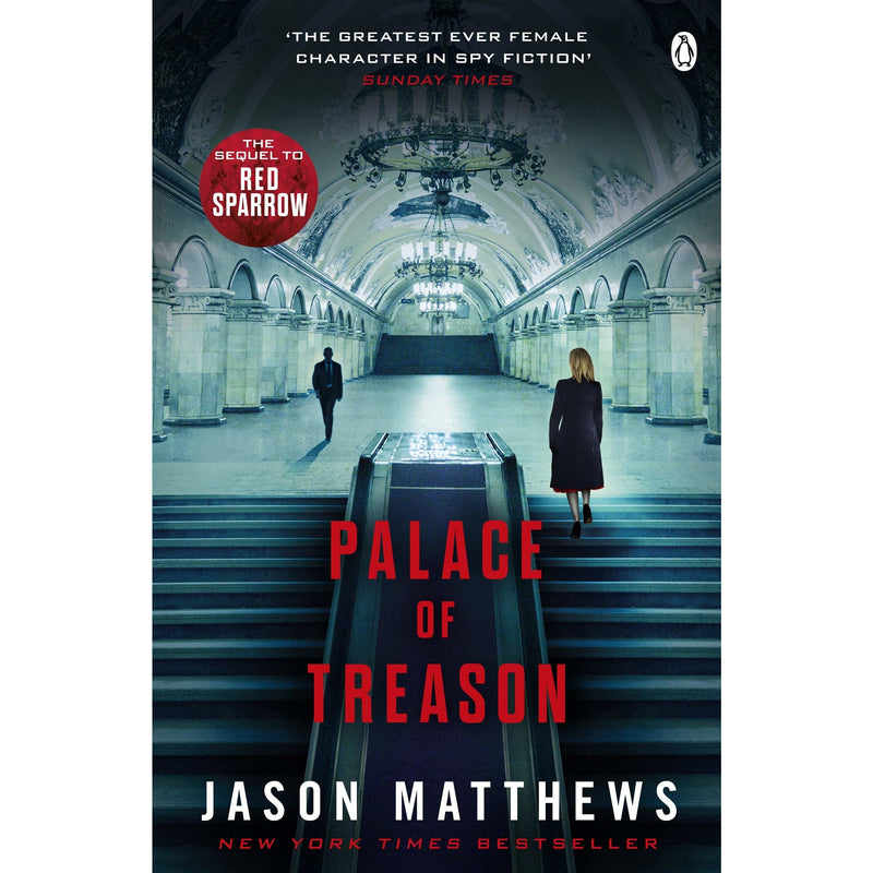 Red Sparrow Trilogy book set by Jason Matthews, three espionage novels in paperback, featuring covers with red and black artwork.