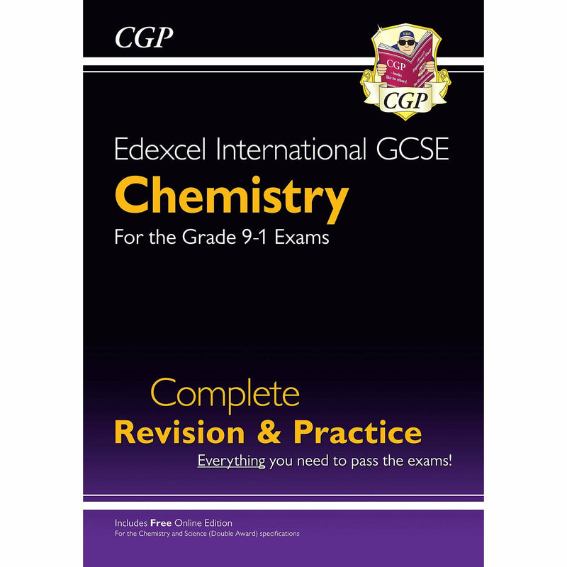 Set of three CGP Edexcel International GCSE Biology, Physics, and Chemistry paperback books for science exam preparation.