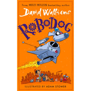 David Walliams Collection 2 children's books set featuring Robodog and Spaceboy, with colorful book covers and illustrations.