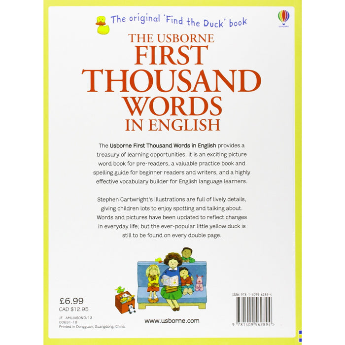 Usborne First Thousand Words In English Children Book By Heather Amery - The Book Bundle