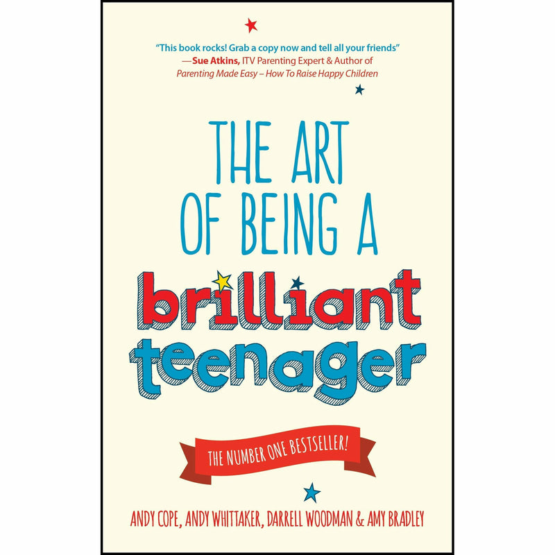 Collection of three paperback books from The Art of Being a Brilliant Teenager series by Andy Cope, Dean Burnett, and David Walliams.