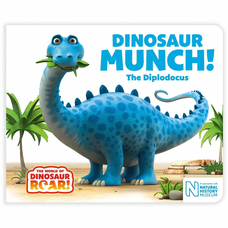 Six colorful dinosaur-themed board books from the World of Dinosaur Roar collection for ages 0-2, by Macmillan Children's Books.