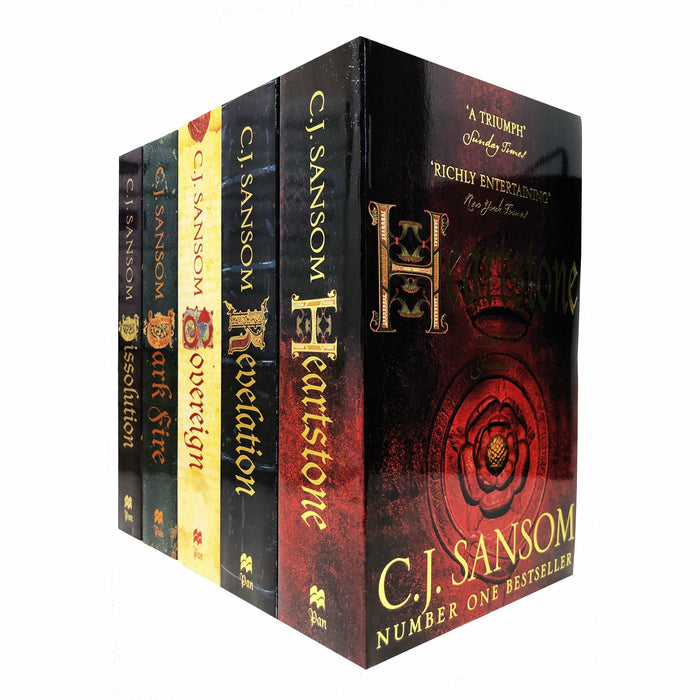 C.J. Sansom The Shardlake Series 5 Books Collection Set - Heartstone, Revelation, Sovereign, Dark Fire, Dissolution - The Book Bundle