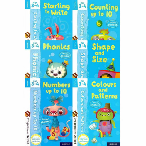 Preschool Progress with Oxford 6 Books Collection Set (Age 3-4) - The Book Bundle