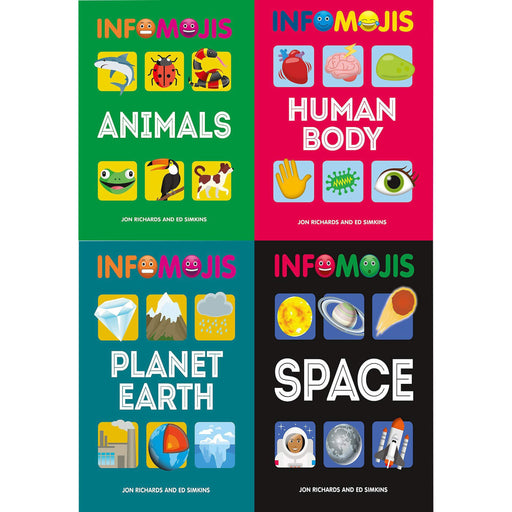 Infomojis Series Collection 4 Books Set (Animals, Planet Earth, Human Body, Space) Books for Childrens - The Book Bundle