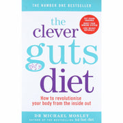 Set of three paperback books from The Clever Guts Diet collection by Dr. Michael Mosley, focusing on gut health and nutrition.