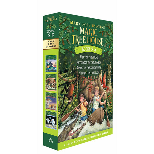 Magic Tree House Volumes 5-8 Boxed Set: Night of the Ninjas / Afternoon on the Amazon / Sunset of the Sabertooth / Midnight on the Moon (Magic Tree House (R)) - The Book Bundle