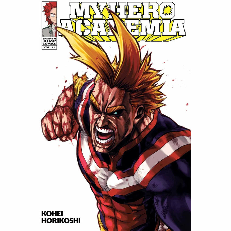 My Hero Academia 10-book collection set by Kohei Horikoshi, featuring paperback manga volumes with colorful cover art.