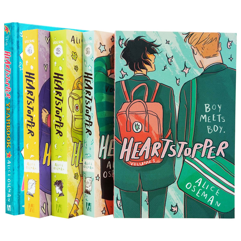 Heartstopper Series Volume 1-4 & Heartstopper Yearbook (Hardback) 5 Books Collection Set By Alice Oseman - The Book Bundle