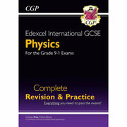 Set of three CGP Edexcel International GCSE biology, physics, and chemistry paperback books for science exam preparation.