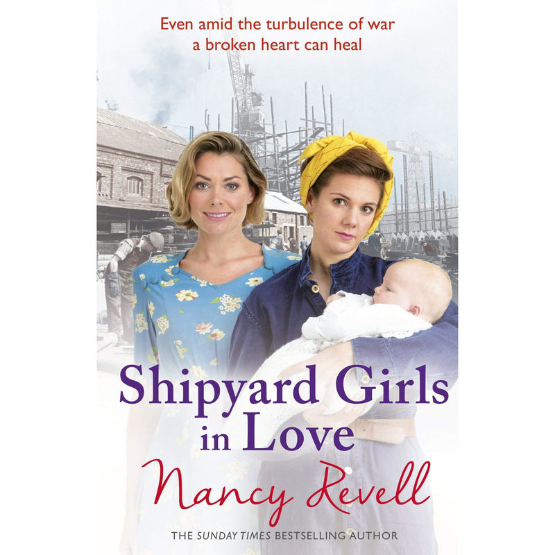 Set of six paperback The Shipyard Girls Series books by Nancy Revell, featuring colorful covers and maritime-themed artwork.