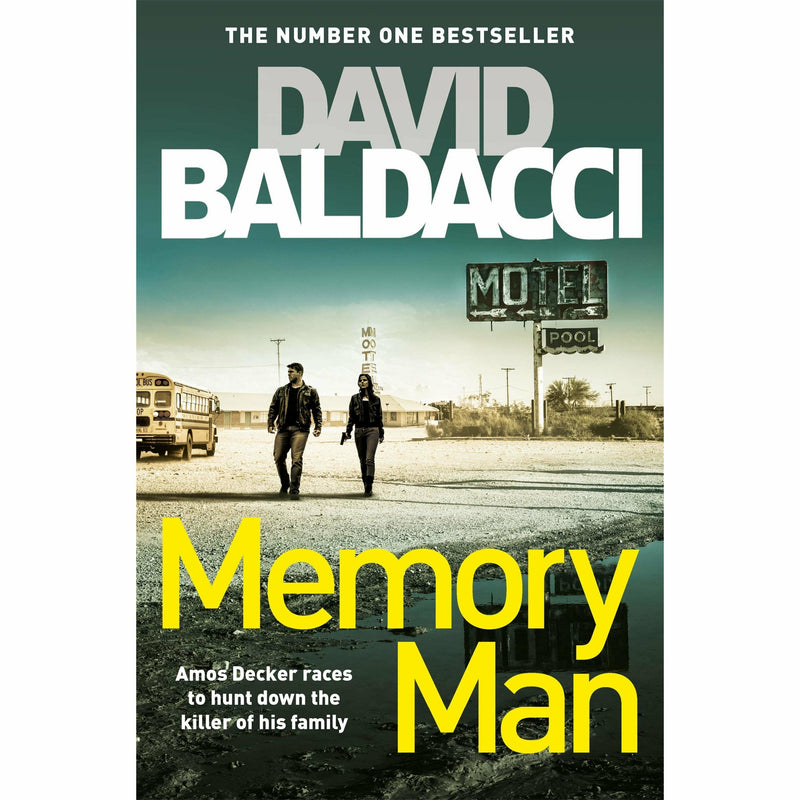 Set of five Amos Decker Series paperback books by David Baldacci, featuring crime fiction with gripping mystery stories.
