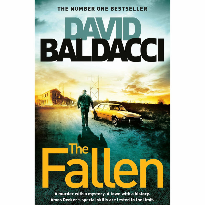 Amos Decker Series 5 Books collection set by David Baldacci, paperback fiction novels, stacked neatly in pan format.