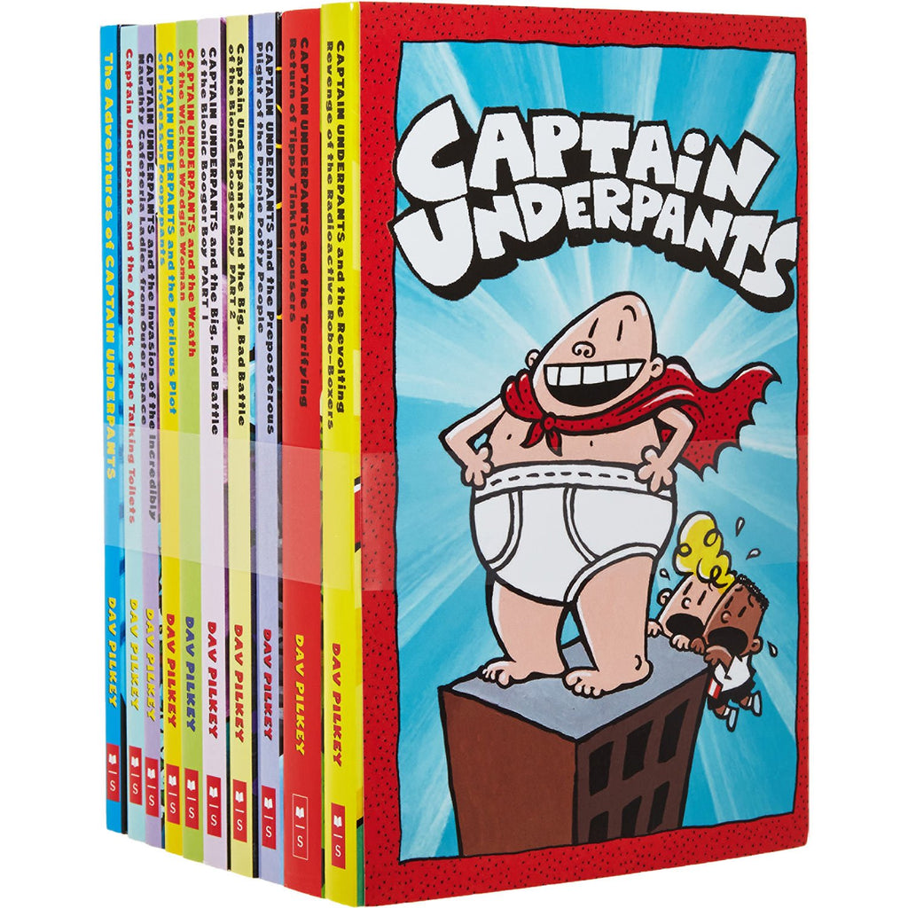 Captain Underpants 10 Book Set Dav Pilkey Paperback Collection