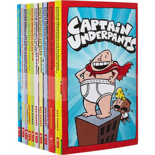 Captain Underpants Series 10 Books Collection Set by Dav Pilkey - The Book Bundle