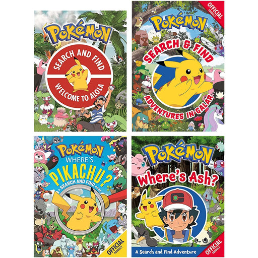 Pokémon Search and Find 4 Books Collection Set, Search and Find Welcome to Alola - The Book Bundle