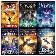 Six-book collection of Rick Riordan's Dark Prophecy, The Hidden Oracle, and Sword of Summer fantasy novels in mixed formats by Puffin.