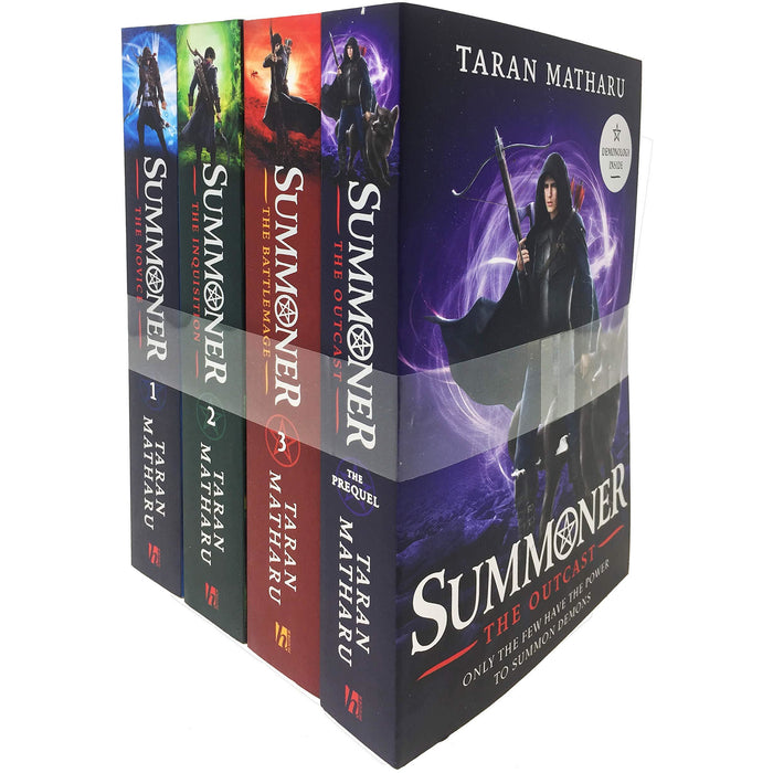 Taran Matharu The Summoner 4 Books Collection Set (The Battlemage, The Novice, The Inquisition, The Outcast) - The Book Bundle