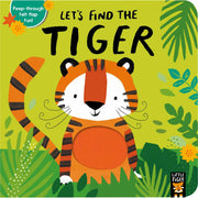 Little Tiger felt lift-the-flap book from Alex Willmore's Let's Find The Animals collection, featuring colorful animal illustrations.