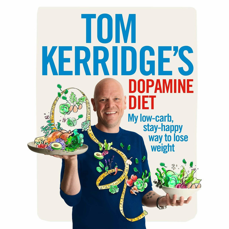 Hardcover set of "Dopamine Diet" and "Lose Weight & Get Fit" by Tom Kerridge, featuring colorful book covers with titles and author name.