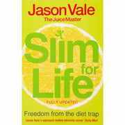 Paperback of The Juice Master Slim For Life by Jason Vale, featuring a colorful cover with fruits and health-themed imagery.