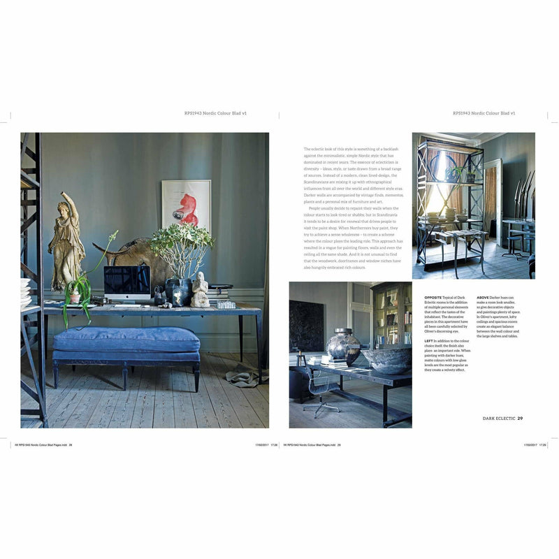 Hardcover book "Decorating With a Vibrant Modern Palette" by Antonia af Petersens, featuring colorful interior pages.