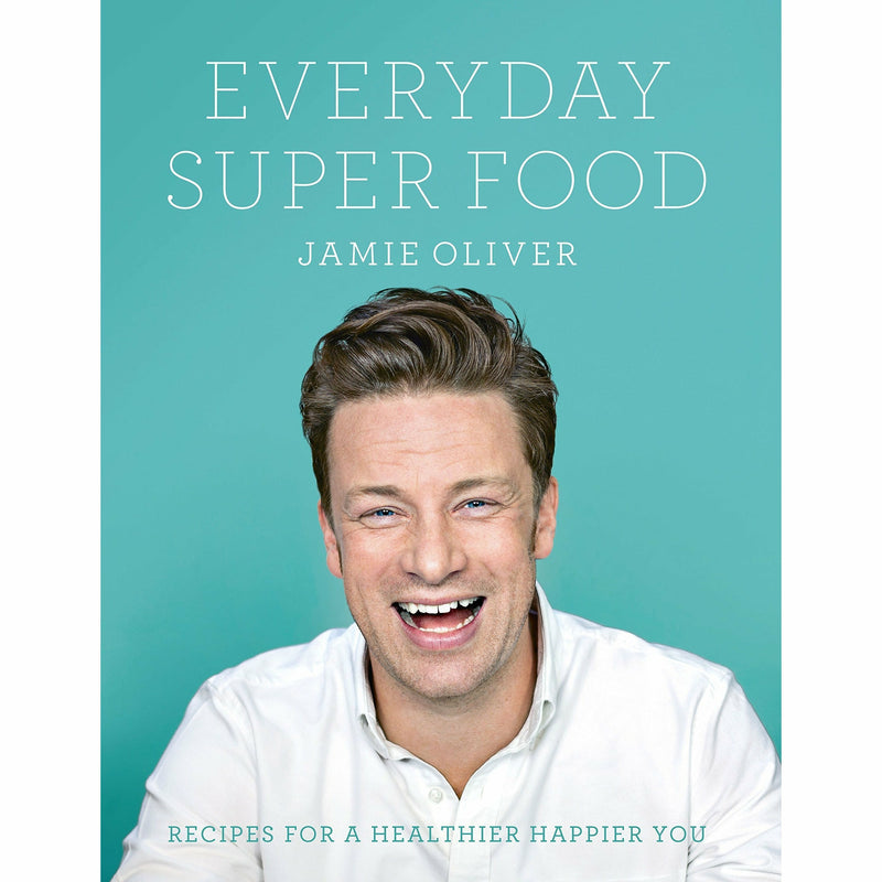 Two hardcover cookbooks by Jamie Oliver and Iota, featuring super food recipes and Christmas dishes in a collection set.
