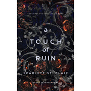 Set of three Bloom Books by Scarlett St. Clair featuring the Hades and Persephone series, including A Touch of Darkness, Ruin, and Malice.