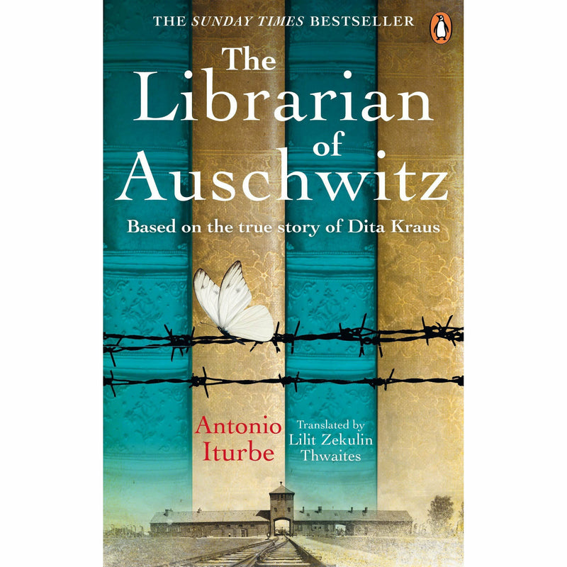 Three-book collection set featuring "The Tattooist of Auschwitz," "The Librarian of Auschwitz" fiction titles by Zaffre, Ebury Press, and Seven Dials.